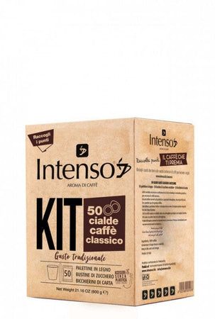 Kit 50 Cialde Intenso Con Accessori Caffe' Classico