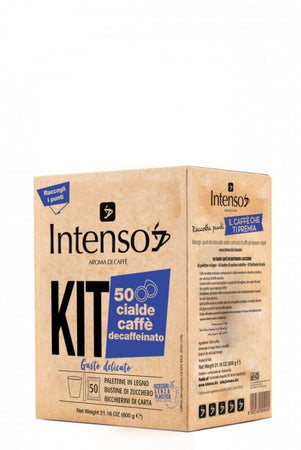 Kit 50 Cialde Intenso Con Accessori Caffe' Decaffeinato