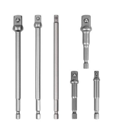 Kit 6 Adattatori Chiavi A Bussola Quadrate Impatto Percussione 1/4-3/8-1/2" 96033