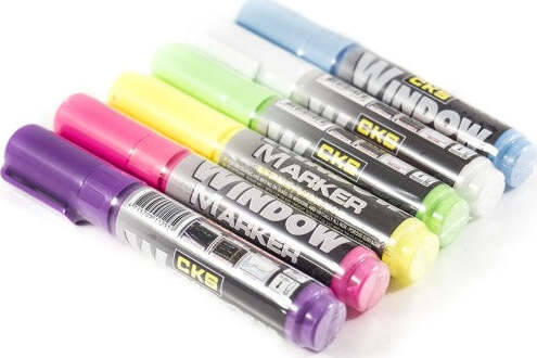Kit-6-Pennarelli-Per-Lavagna-Luminosa-A-Led-Ri-scrivibile-Fluorescenti-Fluo