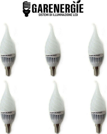 kit 6pz lampada soffio di vento led 5w e14 vetro bianco freddo 6500k Illuminazione/Lampadine/Lampadine a LED Led Mall Home - Napoli, Commerciovirtuoso.it