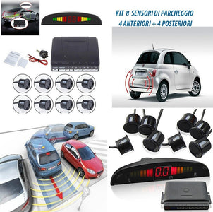 KIT 8 SENSORI DI PARCHEGGIO AUTO + DISPLAY LED+SUONO + RADAR CICALINO ACUSTICO Elettronica/Elettronica per veicoli/Elettronica per auto/Park Assist Trade Shop italia - Napoli, Commerciovirtuoso.it