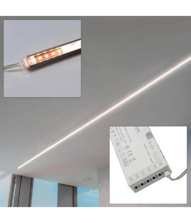 Kit Barra Led 12w Profilo Alluminio Alimentatore 24w 12v Luce 4000k Sotto Pensile