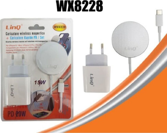 Kit-Caricabatterie-Ad-Induzione-Wireless-Magnetico-15w+caricatore-Rete-Tipo-c-Wx8228