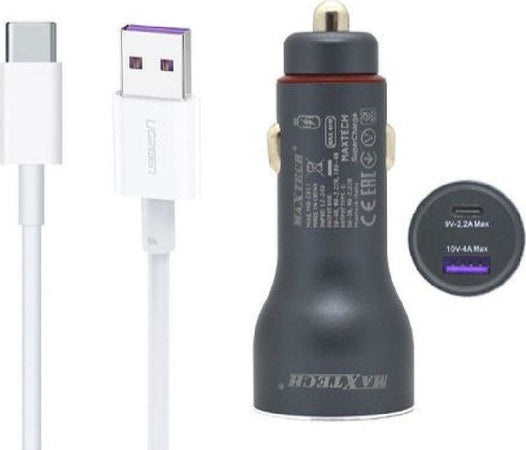 Kit-Caricabatterie-Auto-Type-c/usb-Ricarica-Rapida-40w-5a-Cavo-Dati-1-Mt-Ma-tc04