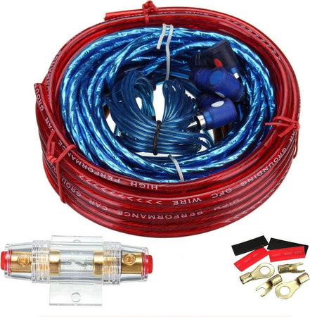 KIT-COMPLETO-CAVI-AUDIO-RCA-PER-AMPLIFICATORE-ALIMENTAZIONE-STEREO-AUTO-1500W