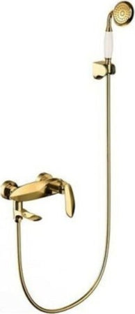 Kit-Completo-Rubinetto-Miscelatore-Vasca-Da-Bagno-+-Doccetta-Dorata-Luxury