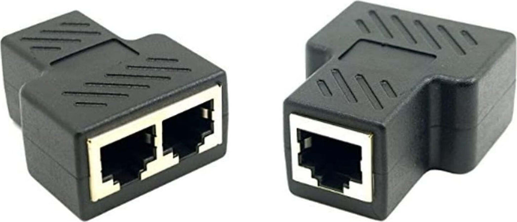 Sdoppiatore Splitter RJ-11 RJ-12 da 2 Porte per Sdoppiare il Cavo Telefonico Cornetta 4p 6p Femmina Femmina - Confezione da 2 pezzi