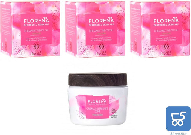Kit da 3 pz FLORENA Fermented Skincare Crema Nutriente 24H NATURALE BARATTOLO DA 50 ML