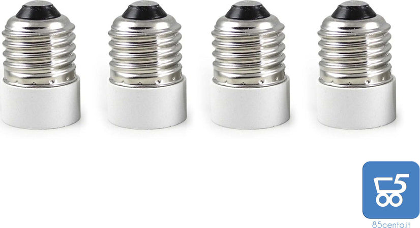 Kit da 4 Adattatore per Lampadina Riduzione da E27 a E14 Portalampada EXTRASTAR