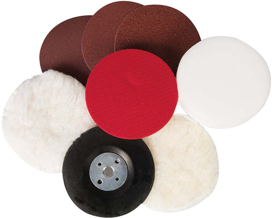 Kit di levigatira e lucidatura Silverline per Smerigliatrici 180mm