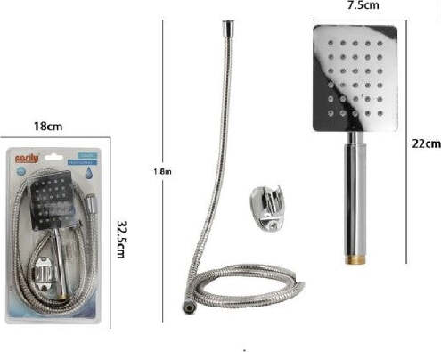 Kit-Doccetta-Doccino-Soffione-Bagno-Doccia-Rettangolare-Laccio-1,8mt-69336-Staffa