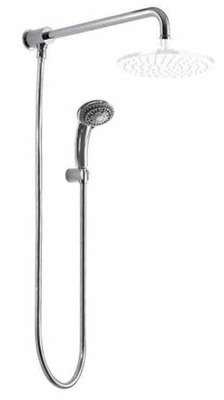 Kit doccia deviatore a pressione con doccetta e braccio 40 cm