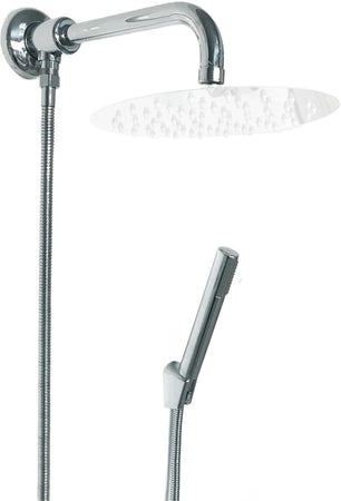 Kit doccia deviatore a pressione con doccetta tonda, braccio cm 40
