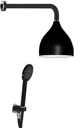 Kit doccia nero a campana con luce cromoterapia