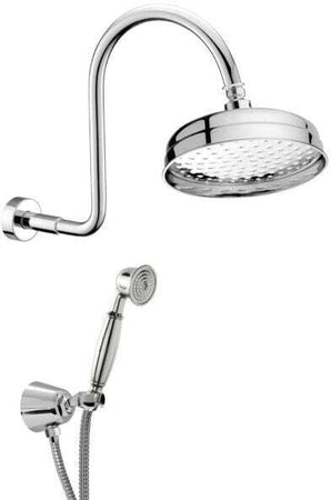 Kit doccia vintage completo tutto in ottone cromato