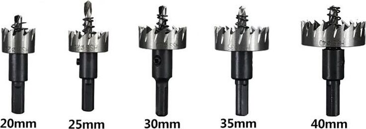 Kit-Fresa-A-Tazza-Per-Forare-Legno-Metallo-Cartongesso-Set-5-Frese-Seghe-Tools