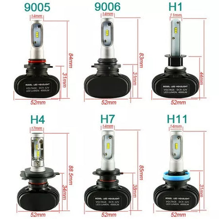 KIT LED Completo T-Max H7 + H4 Seoul SMD 50W + T10 Posizione 50W Luci Bianche 6000K SUPER SLIM Alta Luminosità
