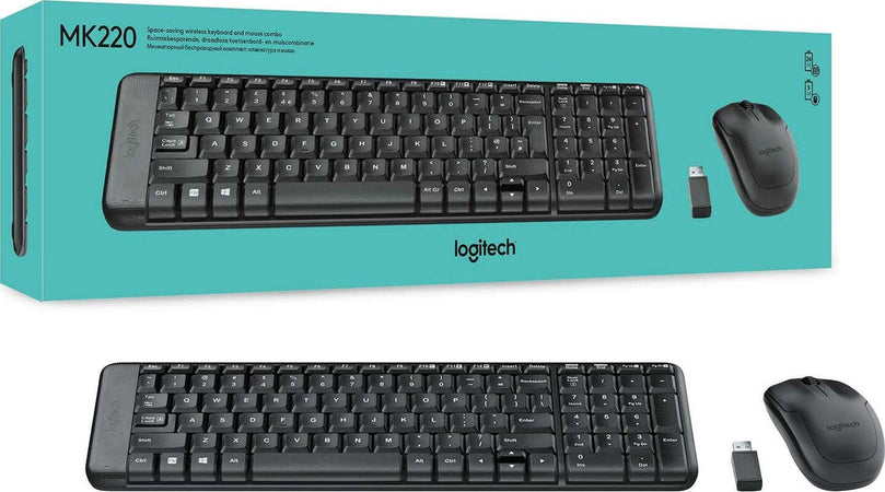 Kit professionale Mouse Tastiera Logitech MK220 senza fili Wireless PC MAC WINDOWS NVR
