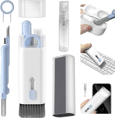 Kit Pulizia Multifunzione per Apparecchi Elettronici 7 in 1 Pennelli Tastiere Airpods Monitor Smartphone
