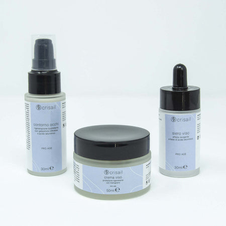 Kit Regalo Viso Pro Age Crisail Set Viso Anti Age Con Crema Viso 50 Ml, Contorno Occhi 30 Ml E Siero Viso 30 Ml