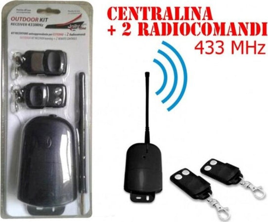 Kit-Ricevitore-2-Telecomandi-Universale-Radiocomando-433mhz-Radio-Cancelli-Luci