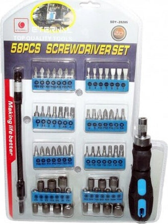 Kit-Set-58-Pezzi-Torx-Cacciaviti-Punte-Inserti-Bussola-Ph-Pz-Intercambiabili