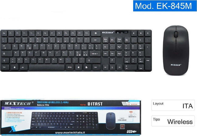 Kit Tastiera Wireless Mouse Impermeabile 2.4ghz Per Pc Layout Italiano Ek-845m Elettronica/Informatica/Accessori/Tastiere Mouse e periferiche di input/Mouse Trade Shop italia - Napoli, Commerciovirtuoso.it