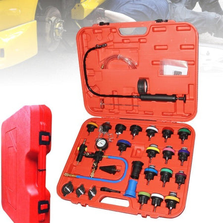 Kit-Tester-Di-Pressione-Spurgo-Prova-Ricarica-Radiatore-Test-Universale-27-Pezzi