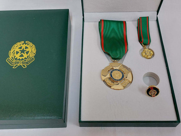 Kit Ufficiale Ordine Della Repubblica Speciale Per Nomina Da Cavaliere Al Merito Della Repubblica OMRI In Metallo, Zama E Seta Sport e tempo libero/Accessori/Trofei medaglie e premi/Medaglie Il Distintivo - Pesaro, Commerciovirtuoso.it