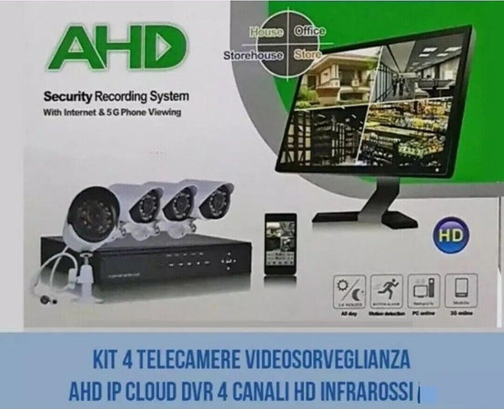 KIT-VIDEOSORVEGLIANZA-AHD-IP-CLOUD-DVR-4-CANALI-4-TELECAMERE-HD-INFRAROSSI
