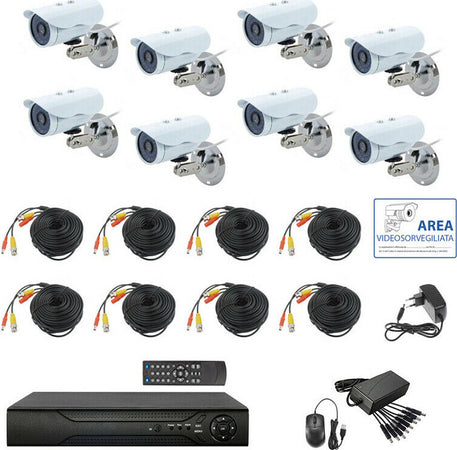 KIT Videosorveglianza AHD IP CLOUD DVR 8 Canali 8 Telecamere HD IR 2 MPX Fai da te/Sicurezza e protezione/Sistemi di sicurezza domestica/Kit video per la sicurezza domestica/Kit di sorveglianza DVR Zencoccostore - Formia, Commerciovirtuoso.it