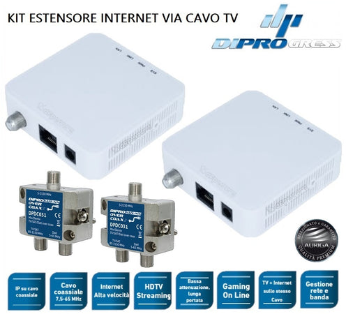 Kit Estensore Internet Via Cavo TV DIPROGRESS DPDC021
