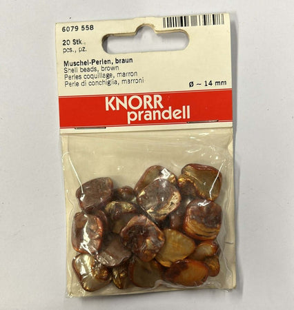 KNORR-PRANDELL---PERLE-DI-CONCHIGLIA-MARRONI-DIAMETRO-14MM-20PZ