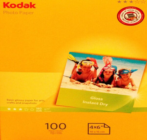 Kodak - Carta fotografica lucida Photo Gloss - 10 x 15 cm - 180 gr - 100 fogli - 5740-097 Cancelleria e prodotti per ufficio/Carta blocchi e quaderni/Carta/Carta per fotocopiatrici e stampanti/Carta per fotocopiatrice e multiuso Eurocartuccia - Pavullo, Commerciovirtuoso.it