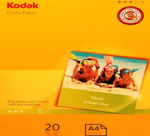 Kodak - Carta Fotografica Photo Gloss - A4 - 180 gr - 20 fogli - 5740-512 Cancelleria e prodotti per ufficio/Carta blocchi e quaderni/Carta/Carta per fotocopiatrici e stampanti/Carta per fotocopiatrice e multiuso Eurocartuccia - Pavullo, Commerciovirtuoso.it