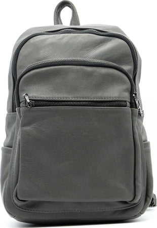 Kubra---Zaino-Donna-Grigio-In-Vera-Pelle