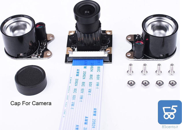 Kuman 5MP SC15 Per Raspberry Pi 4 3 Modulo B B+A+RPi, Fotocamera Visione Notturna A Infrarossi Modulo 1080p