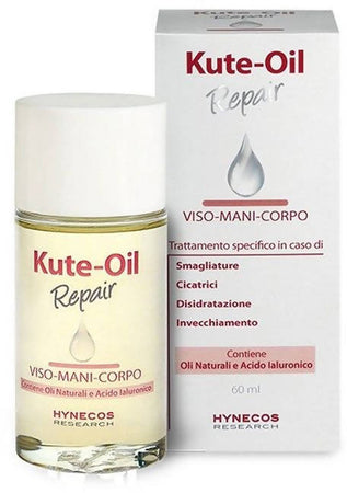 Kute-Oil Trattamento Intensivo Di Smagliature Cicatrici Disidratazione E Invecchiamento Cutaneo Olio Mani Viso E Corpo Con Acido Ialuronico 60ml Hynecos Research