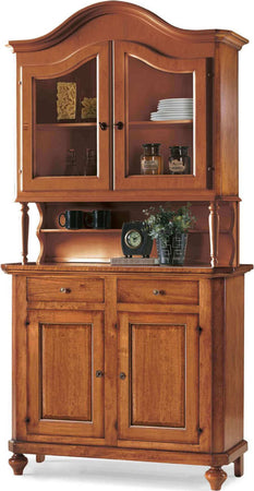 KYLIE---credenza-con-vetrina-in-legno-massello-104x43x219-Tinta-noce-Milani-Home