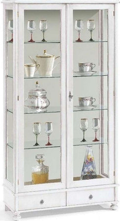 KYRA---credenza-con-vetrina-in-legno-massello-90x36x170-Bianco-Milani-Home