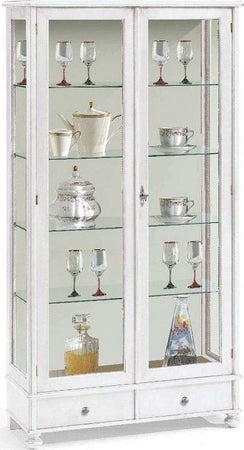KYRA---credenza-con-vetrina-in-legno-massello-90x36x170-Bianco-Milani-Home