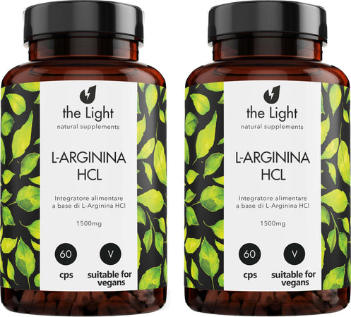 L-Arginina Hcl 1500mg Vegan 60 Capsule Scorta per 1mese Integratore Alimentare Alto Dosaggio per Sportivi Stimolante Rigenerante Salute e cura della persona/Alimentazione e nutrizione/Integratori per lo sport/Aminoacidi/L-arginina The Light Nutrition - Milano, Commerciovirtuoso.it