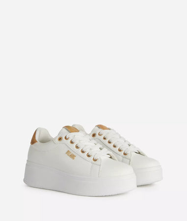 Alviero Martini donna Sneakers zeppate in eco nappa con logo 1ᴬ Classe Bianche