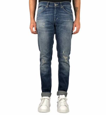 DONDUP pantaloni uomo dondup - pantalone george - blu da uomo