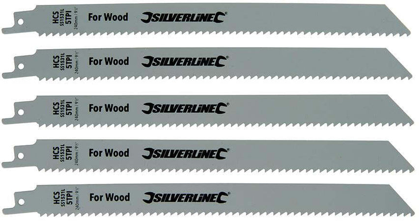 Lame in acciaio silverline per sega a gattuccio per tagliare legno alberi pallet 5pz