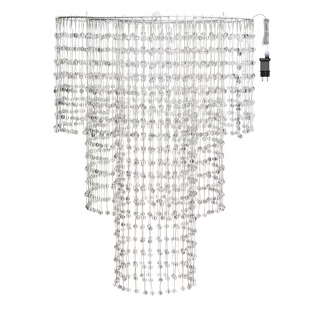 Lampadario decorativo a cascata  sfere LED bianco caldo per decorazioni