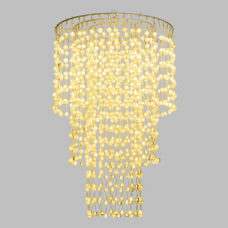 Lampadario decorativo a cascata  sfere LED bianco caldo per decorazioni