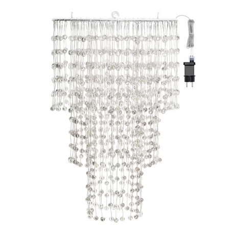 Lampadario decorativo a cascata  sfere LED bianco caldo per decorazioni