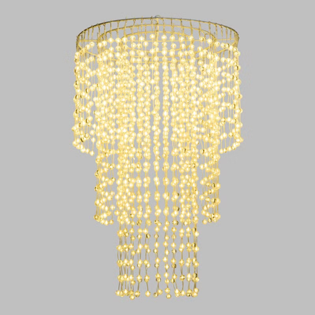 Lampadario decorativo a cascata  sfere LED bianco caldo per decorazioni